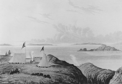 Uitzicht op de Noordelijke Zee vanaf de monding van de Copper Mine River om middernacht, 1821 door George Back